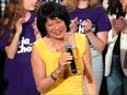 Olivia Chow celebrates her win at an election night event in Toronto on Monday, June 26, 2023.